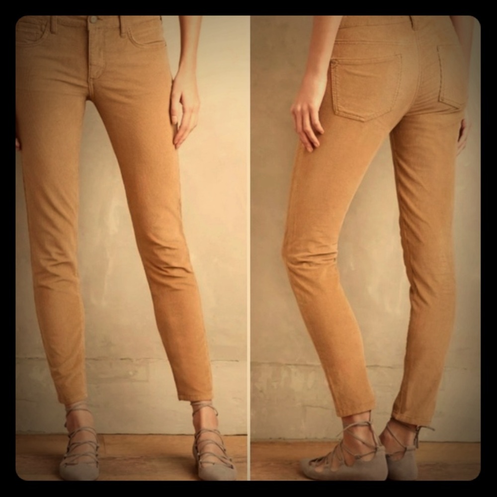 Anthropology Pilcro tan corduroy stretch sz 27